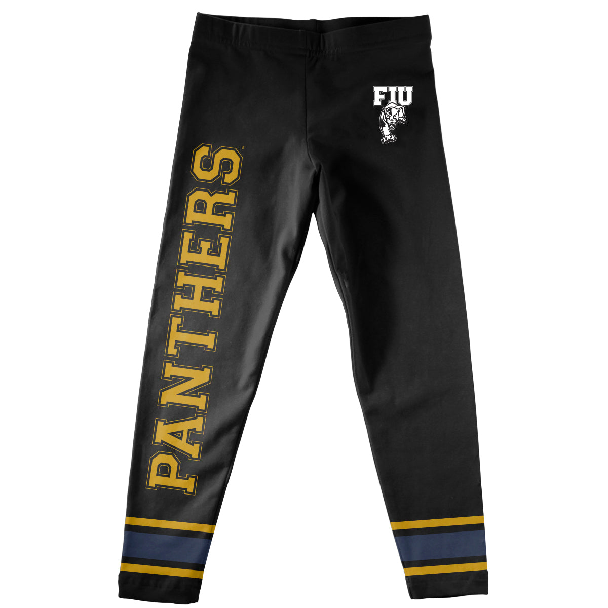FIU Panthers Verbiage And Logo Black Stripes Leggings