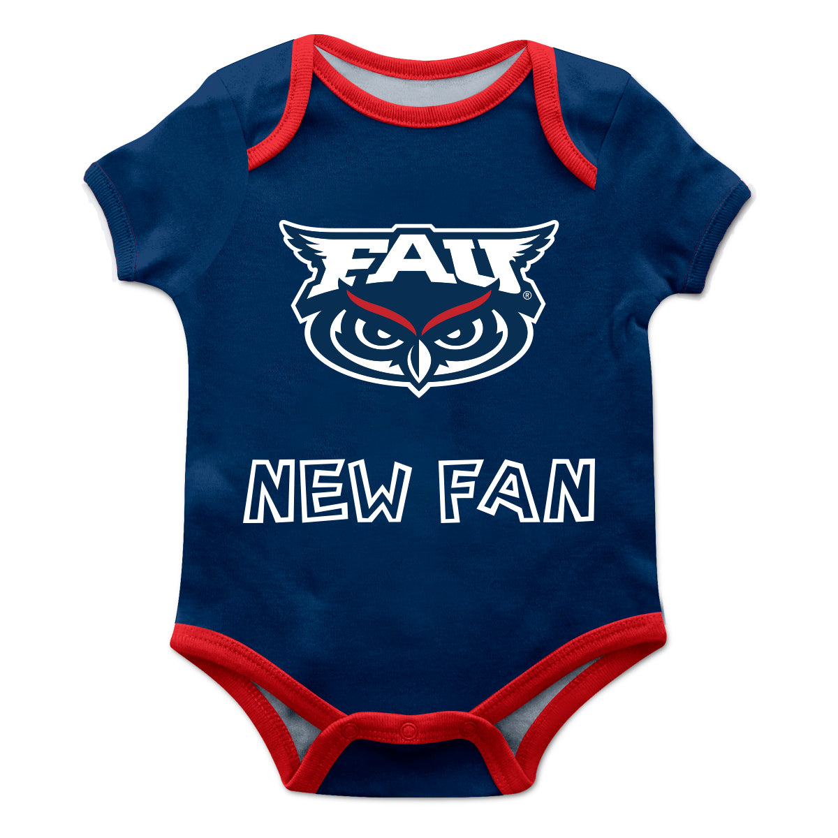 Florida Atlantic Owls Infant Game Day Blue Short Sleeve One Piece Jumpsuit New Fan Mascot Bodysuit by Vive La Fete