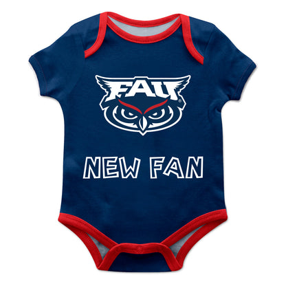 Florida Atlantic Owls Infant Game Day Blue Short Sleeve One Piece Jumpsuit New Fan Mascot Bodysuit by Vive La Fete