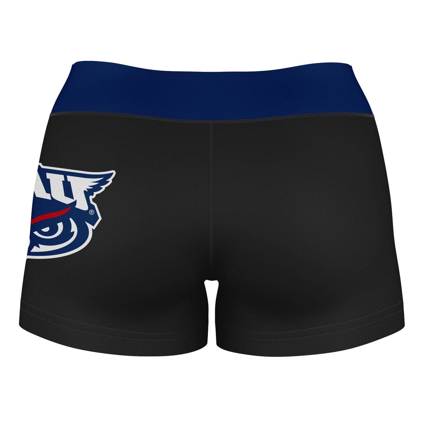 FAU Owls Vive La Fete Game Day Logo on Thigh and Waistband Black and Blue Women Yoga Booty Workout Shorts 3.75 Inseam" - Vive La F̻te - Online Apparel Store