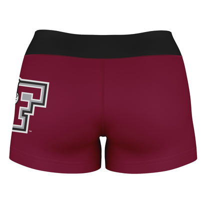 Fordham Rams Vive La Fete Game Day Logo on Thigh & Waistband Black & Maroon Women Yoga Booty Workout Shorts 3.75 Inseam" - Vive La F̻te - Online Apparel Store