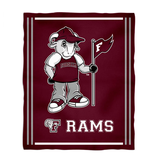 Fordham Rams Kids Game Day Maroon Plush Soft Minky Blanket 36 x 48 Mascot