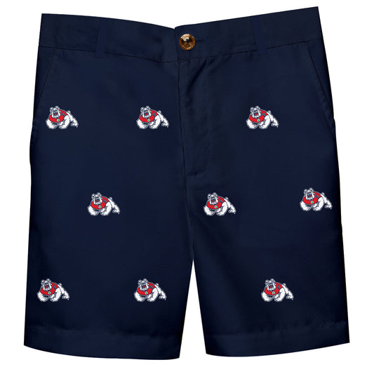 Fresno State Bulldogs Boys Game Day Navy Structured Shorts