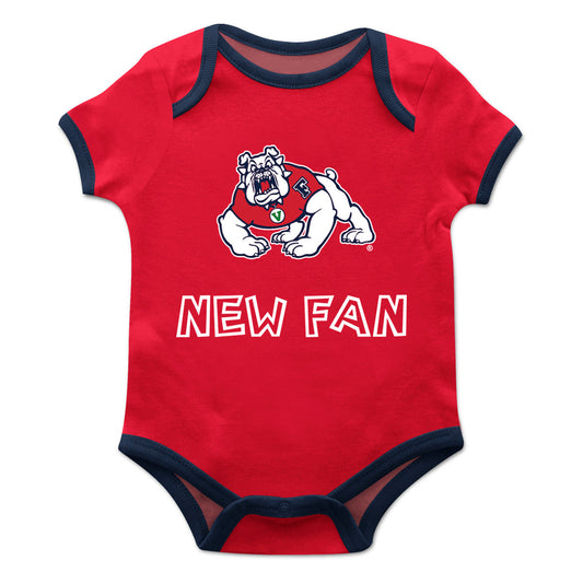 Fresno State Bulldogs Infant Red Short Sleeve One Piece Jumpsuit by Vive La Fete