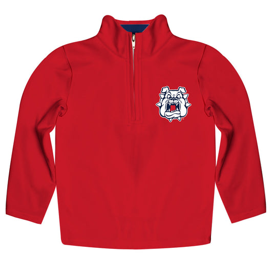 Fresno State Bulldogs Game Day Red Quarter Zip Pullover for Infants Toddlers by Vive La Fete