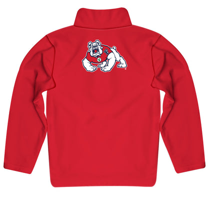 Fresno State Bulldogs Game Day Red Quarter Zip Pullover for Infants Toddlers by Vive La Fete