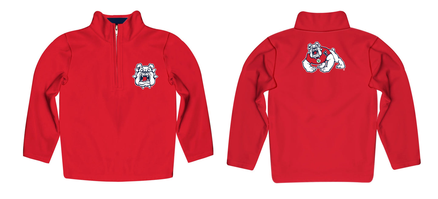 Fresno State Bulldogs Game Day Red Quarter Zip Pullover for Infants Toddlers by Vive La Fete