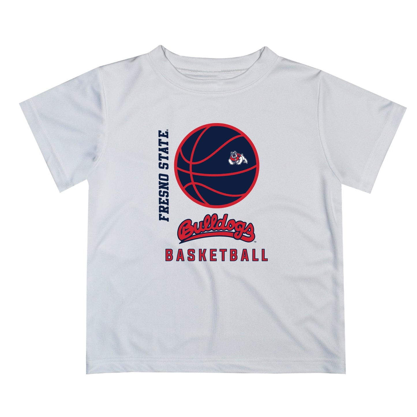 Fresno State Panthers Vive La Fete Basketball V1 White Short Sleeve Tee Shirt