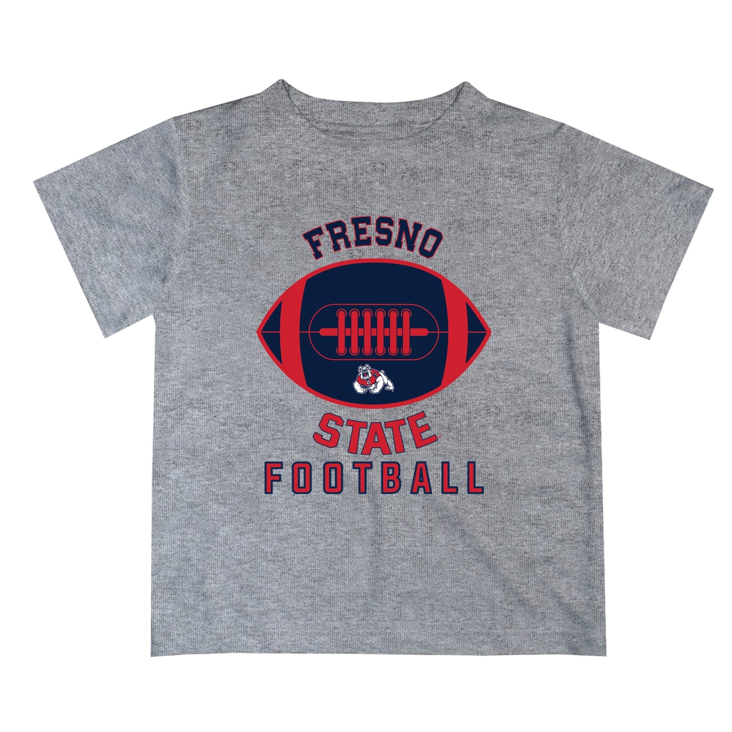 Fresno State Bulldogs Vive La Fete Football V2 Gray Short Sleeve Tee Shirt