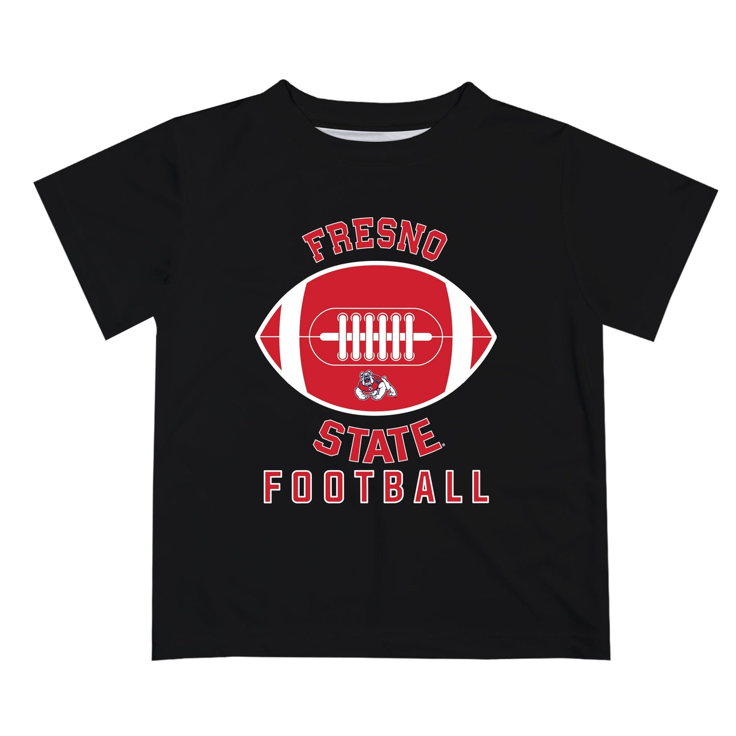 Fresno State Bulldogs Vive La Fete Football V2 Black Short Sleeve Tee Shirt