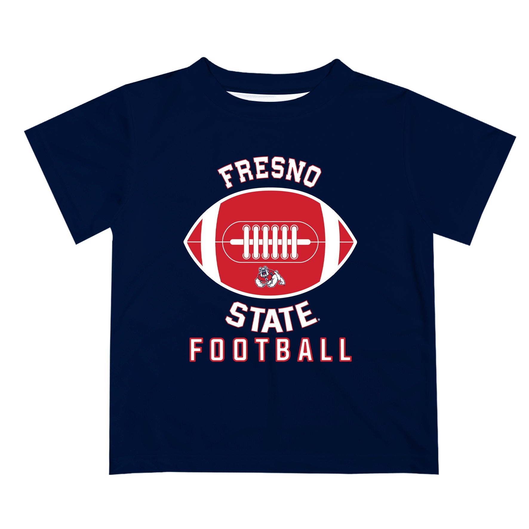 Fresno State Bulldogs Vive La Fete Football V2 Blue Short Sleeve Tee Shirt