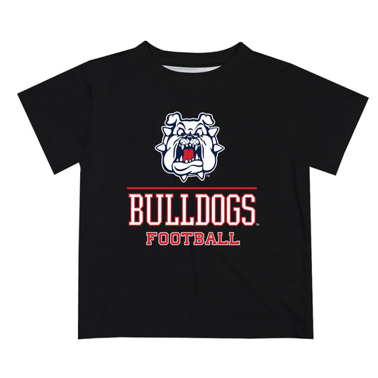Fresno State Bulldogs Vive La Fete Football V1 Black Short Sleeve Tee Shirt
