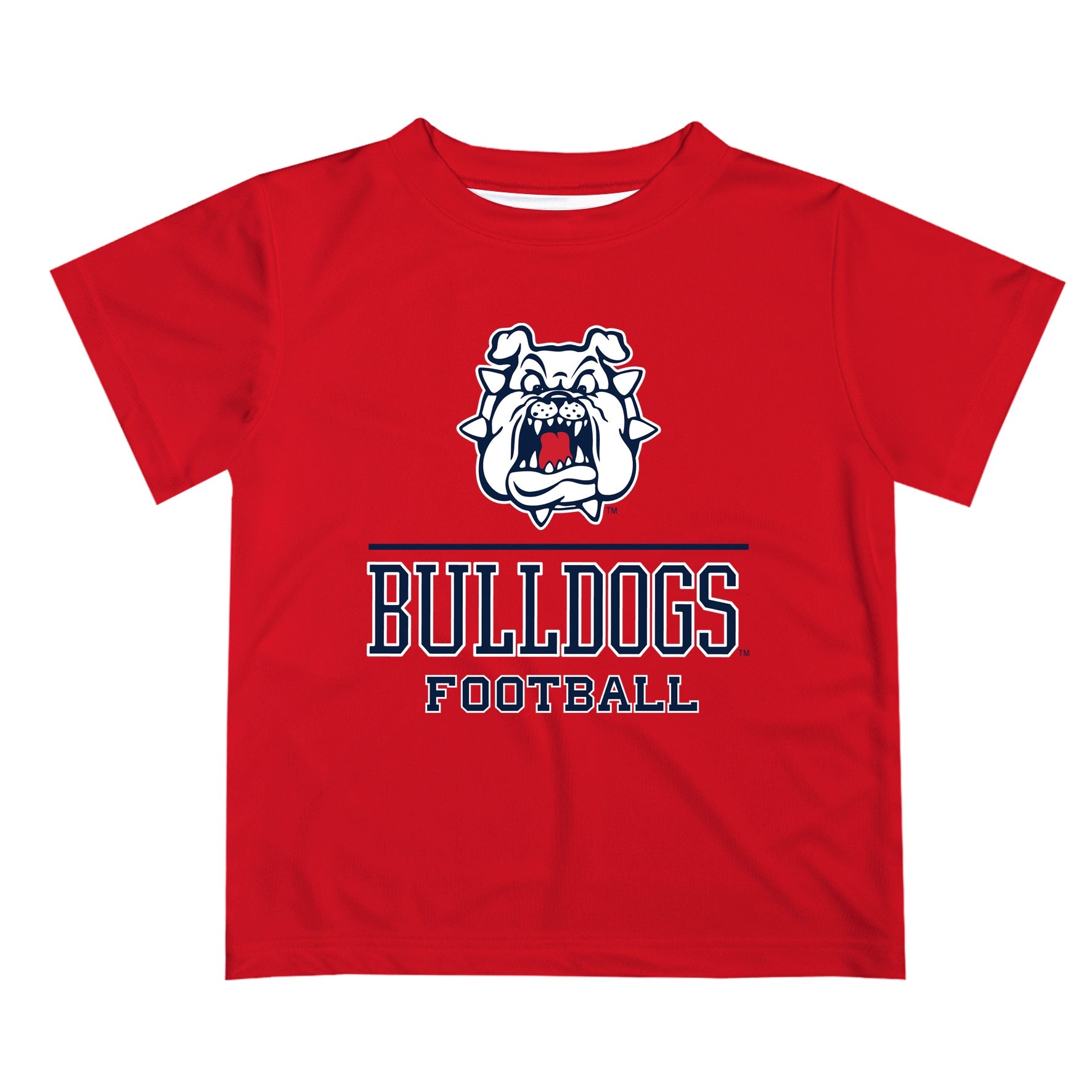 Fresno State Bulldogs Vive La Fete Football V1 Red Short Sleeve Tee Shirt