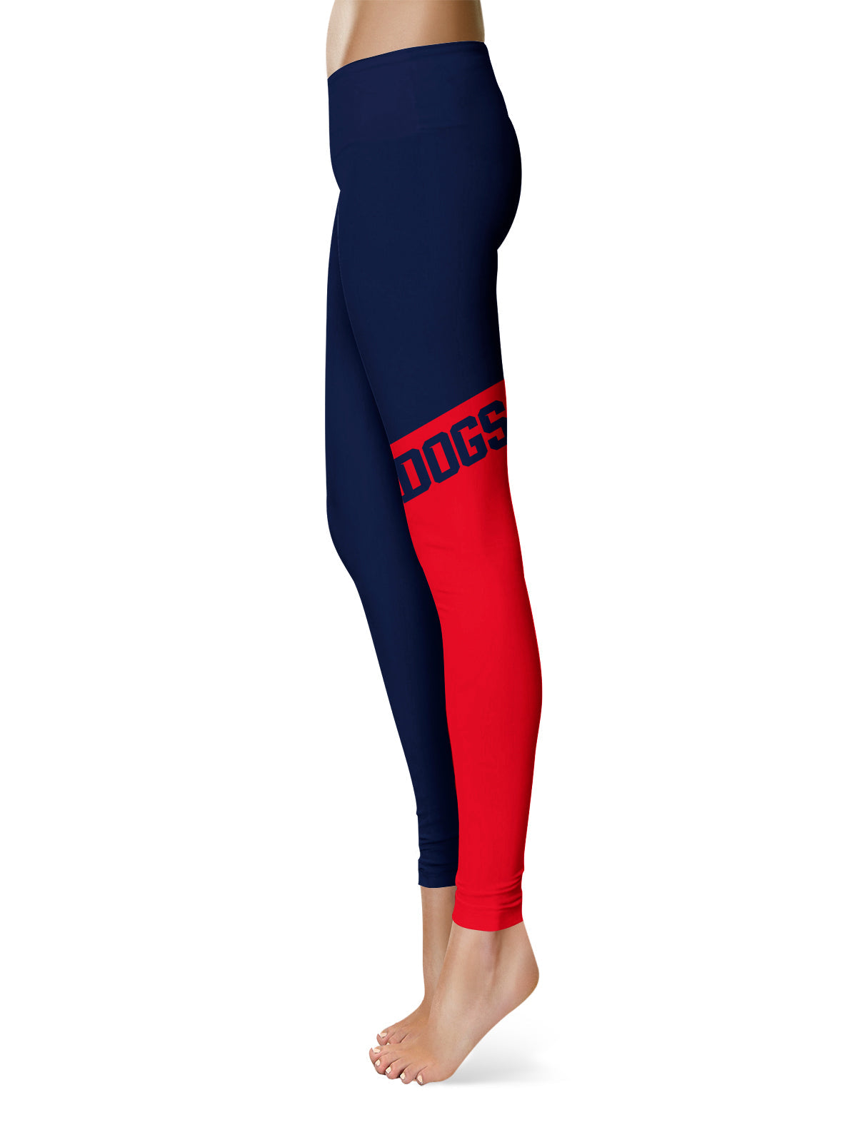 Fresno State Bulldogs Vive La Fete Game Day Collegiate Leg Color Block Women Blue Red Yoga Leggings