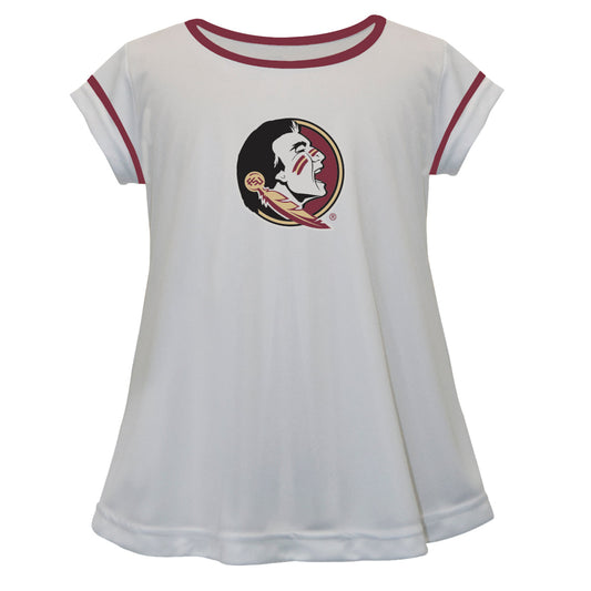 Florida State Solid White Girls Laurie Top Short Sleeve by Vive La Fete