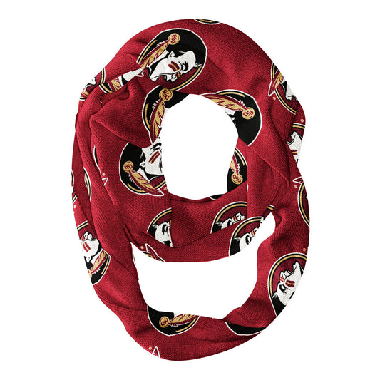 FSU Seminoles Vive La Fete Repeat Logo Game Day Collegiate Women Light Weight Ultra Soft Infinity Scarf