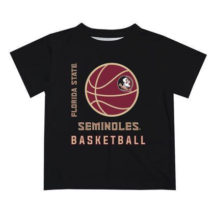 Florida State Seminoles Vive La Fete Basketball V1 Black Short Sleeve Tee Shirt