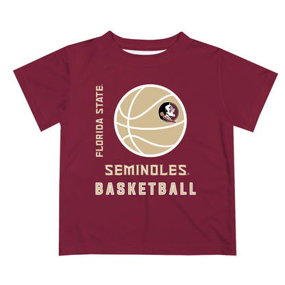 Florida State Seminoles Vive La Fete Basketball V1 Garnet Short Sleeve Tee Shirt