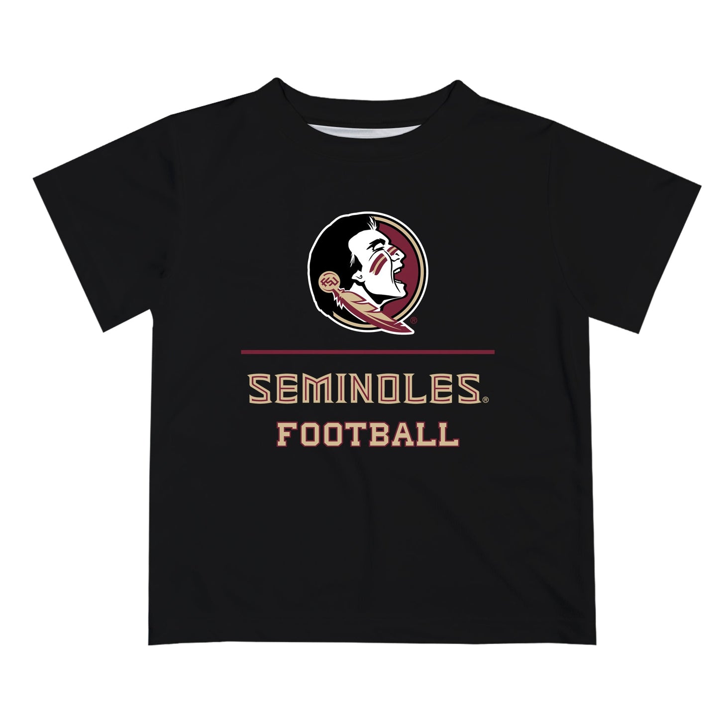 Florida State Seminoles Vive La Fete Football V1 Black Short Sleeve Tee Shirt