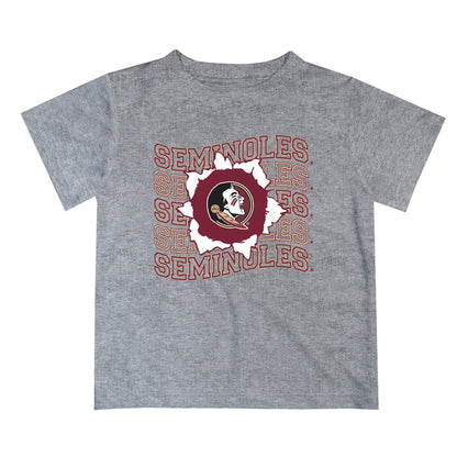 Florida State Seminoles Vive La Fete  Gray Art V1 Short Sleeve Tee Shirt