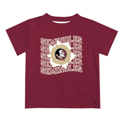 Florida State Seminoles Vive La Fete  Garnet Art V1 Short Sleeve Tee Shirt