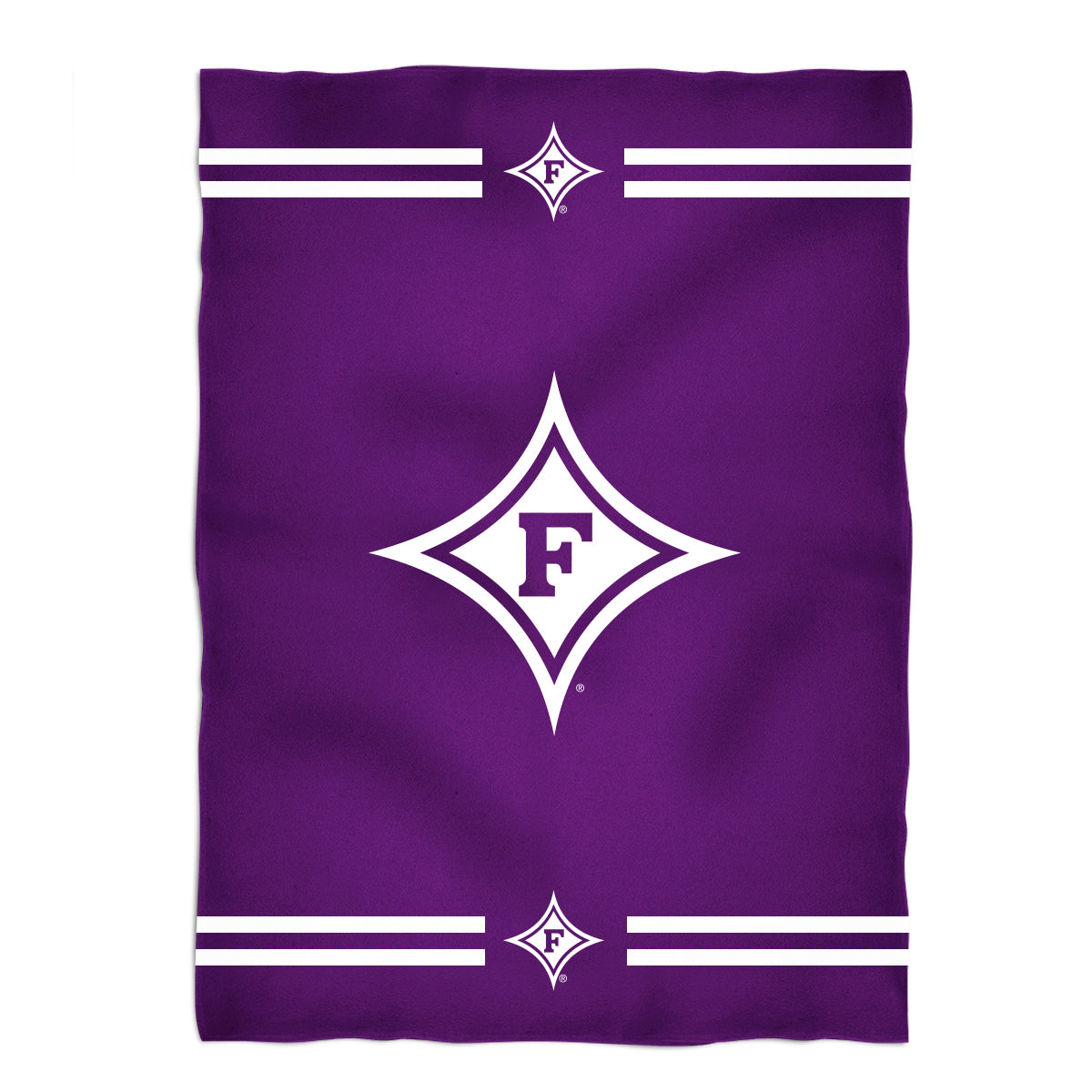 Furman Paladins Game Day Soft Premium Fleece Purple Throw Blanket 40 x 58 Logo and Stripes
