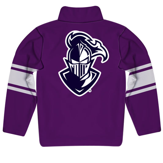 Mouseover Image, Furman Paladins Stripes Purple Long Sleeve Quarter Zip Sweatshirt by Vive La Fete