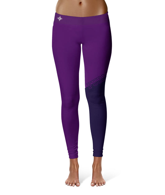 Furman Paladins Vive La Fete Game Day Collegiate Leg Color Block Women Purple Yoga Leggings