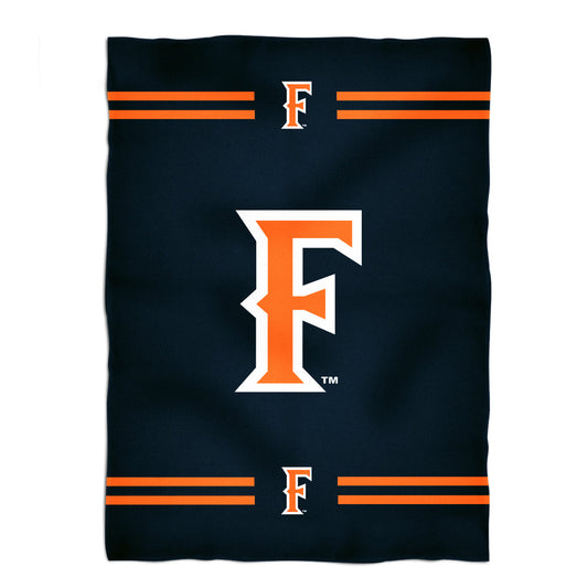 Cal State Fullerton Titans CSUF Game Day Soft Premium Fleece Navy Throw Blanket 40 x 58 Logo & Stripes