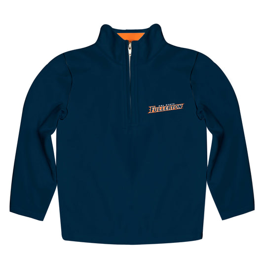 Cal State Fullerton Titans CSUF Game Day Solid Blue Quarter Zip Pullover for Infants Toddlers by Vive La Fete