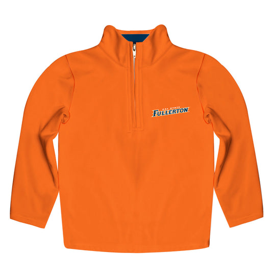 Cal State Fullerton Titans CSUF Game Day Solid Orange Quarter Zip Pullover for Infants Toddlers by Vive La Fete
