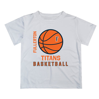 Cal State Fullerton Titans CSUF Vive La Fete Basketball V1 White Short Sleeve Tee Shirt