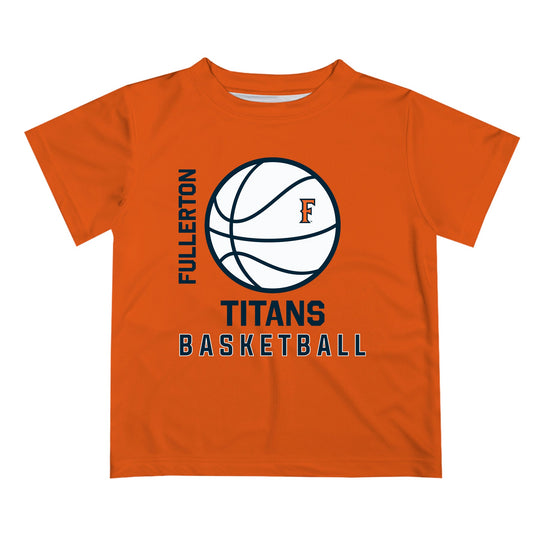 Cal State Fullerton Titans CSUF Vive La Fete Basketball V1 Orange Short Sleeve Tee Shirt