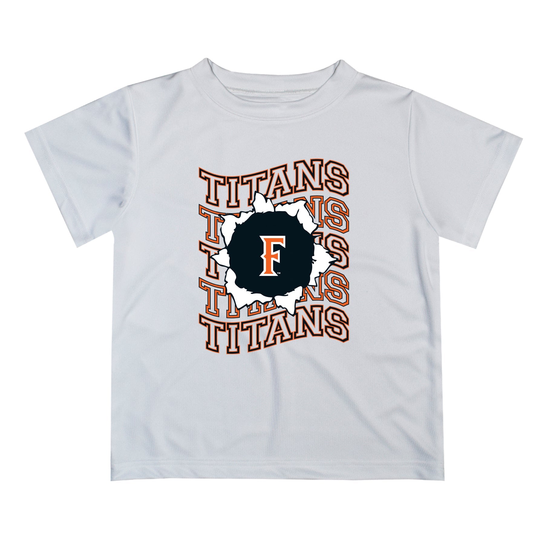 Cal State Fullerton Titans CSUF Vive La Fete  White Art V1 Short Sleeve Tee Shirt
