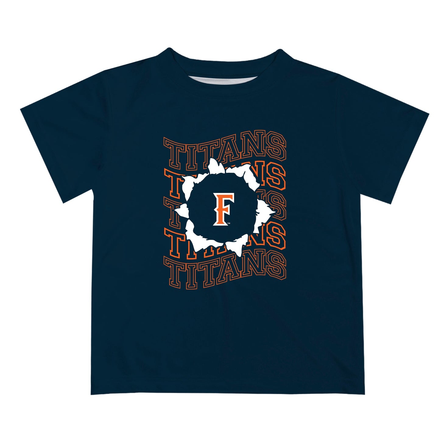 Cal State Fullerton Titans CSUF Vive La Fete  Blue Art V1 Short Sleeve Tee Shirt