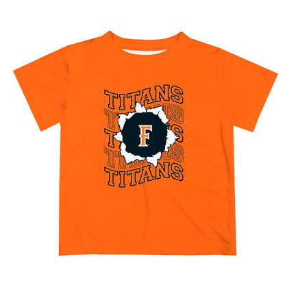 Cal State Fullerton Titans CSUF Vive La Fete  Orange Art V1 Short Sleeve Tee Shirt