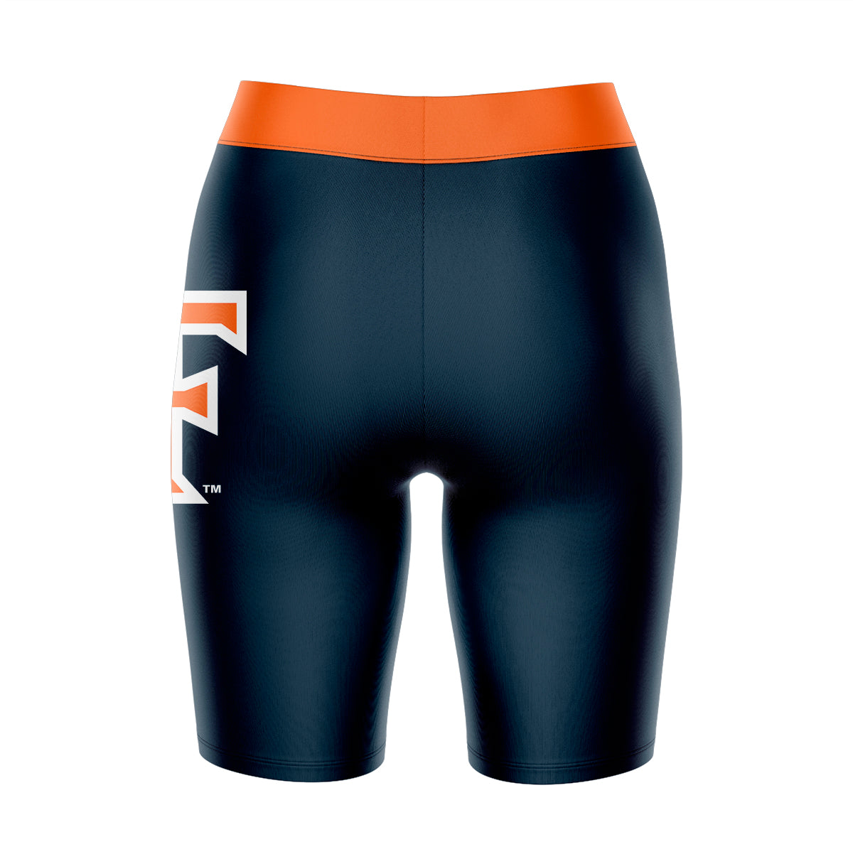 Cal State Fullerton Titans Vive La Fete Game Day Logo on Thigh and Waistband Navy and Orange Women Bike Short 9 Inseam