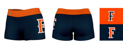 Cal State Fullerton Titans Vive La Fete Logo on Thigh & Waistband Navy Orange Women Yoga Booty Workout Shorts 3.75 Insea - Vive La F̻te - Online Apparel Store