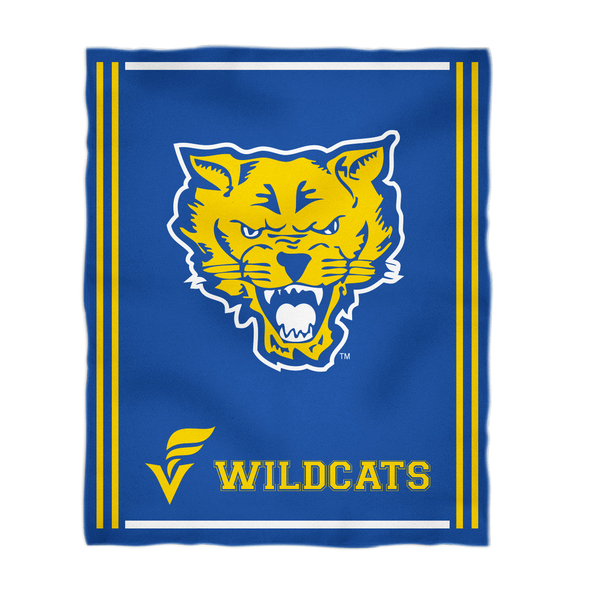 Fort Valley State Wildcats FVSU Kids Game Day Blue Plush Soft Minky Blanket 36 x 48 Mascot