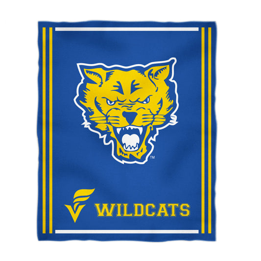 Fort Valley State Wildcats FVSU Kids Game Day Blue Plush Soft Minky Blanket 36 x 48 Mascot