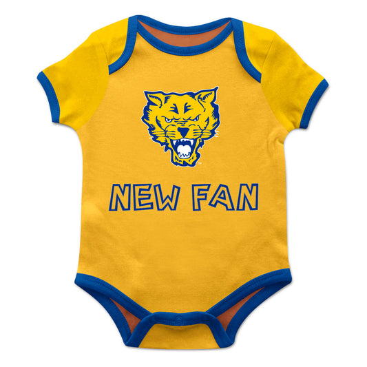 Fort Valley State Wildcats FVSU Infant Gold Short Sleeve One Piece Jumpsuit by Vive La Fete