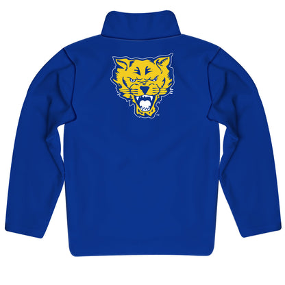 Fort Valley State Wildcats FVSU Game Day Solid Blue Quarter Zip Pullover for Infants Toddlers by Vive La Fete