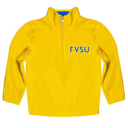 Fort Valley State Wildcats FVSU Game Day Solid Gold Quarter Zip Pullover for Infants Toddlers by Vive La Fete