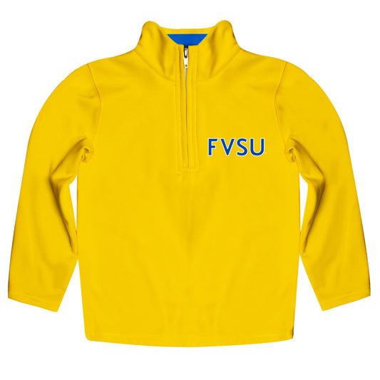 Fort Valley State Wildcats FVSU Game Day Solid Gold Quarter Zip Pullover for Infants Toddlers by Vive La Fete