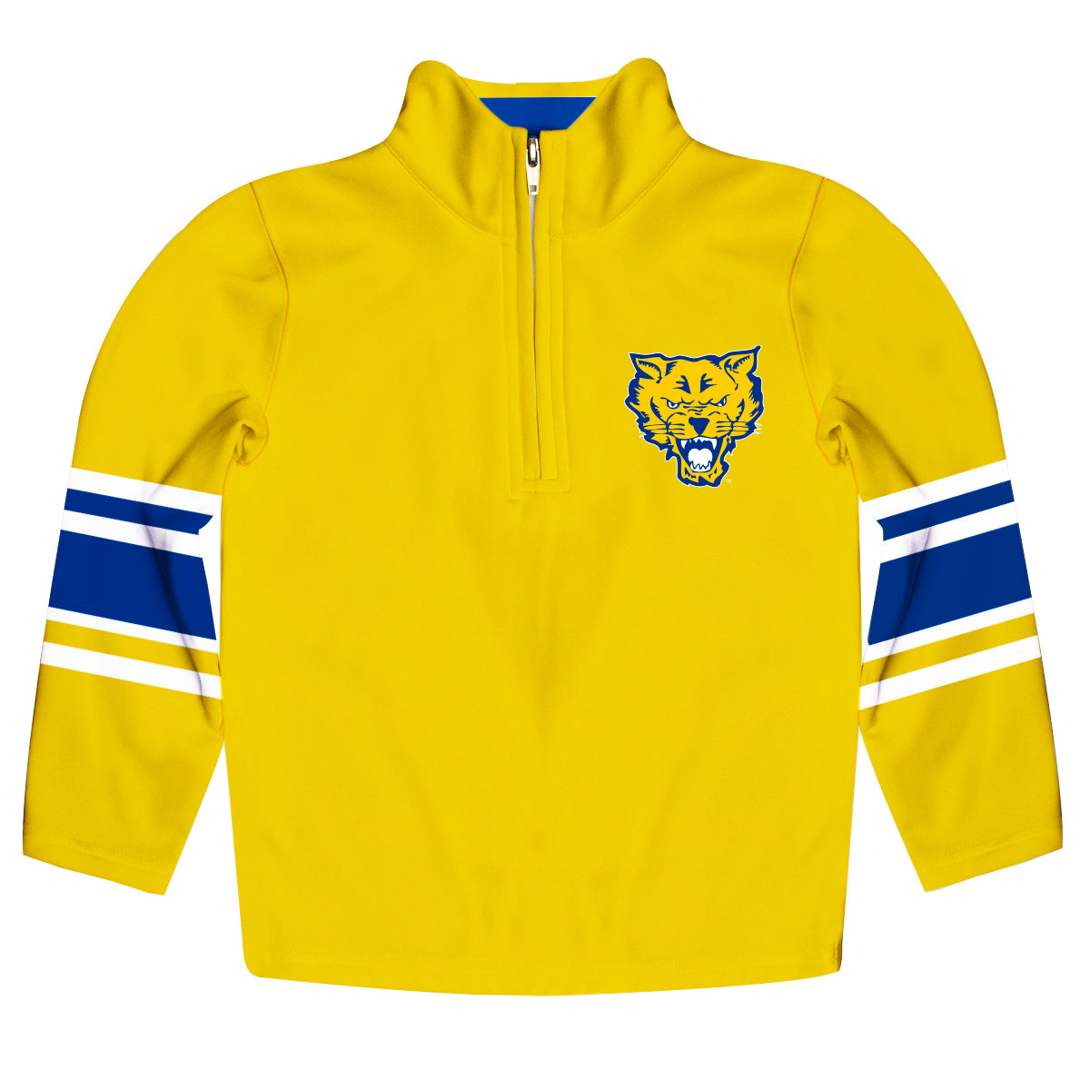 Fort Valley State Wildcats FVSU Game Day Gold Quarter Zip Pullover for Infants Toddlers by Vive La Fete