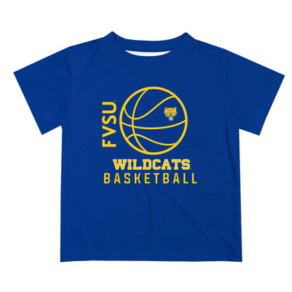 Fort Valley State Wildcats FVSU Vive La Fete Basketball V1 Blue Short Sleeve Tee Shirt