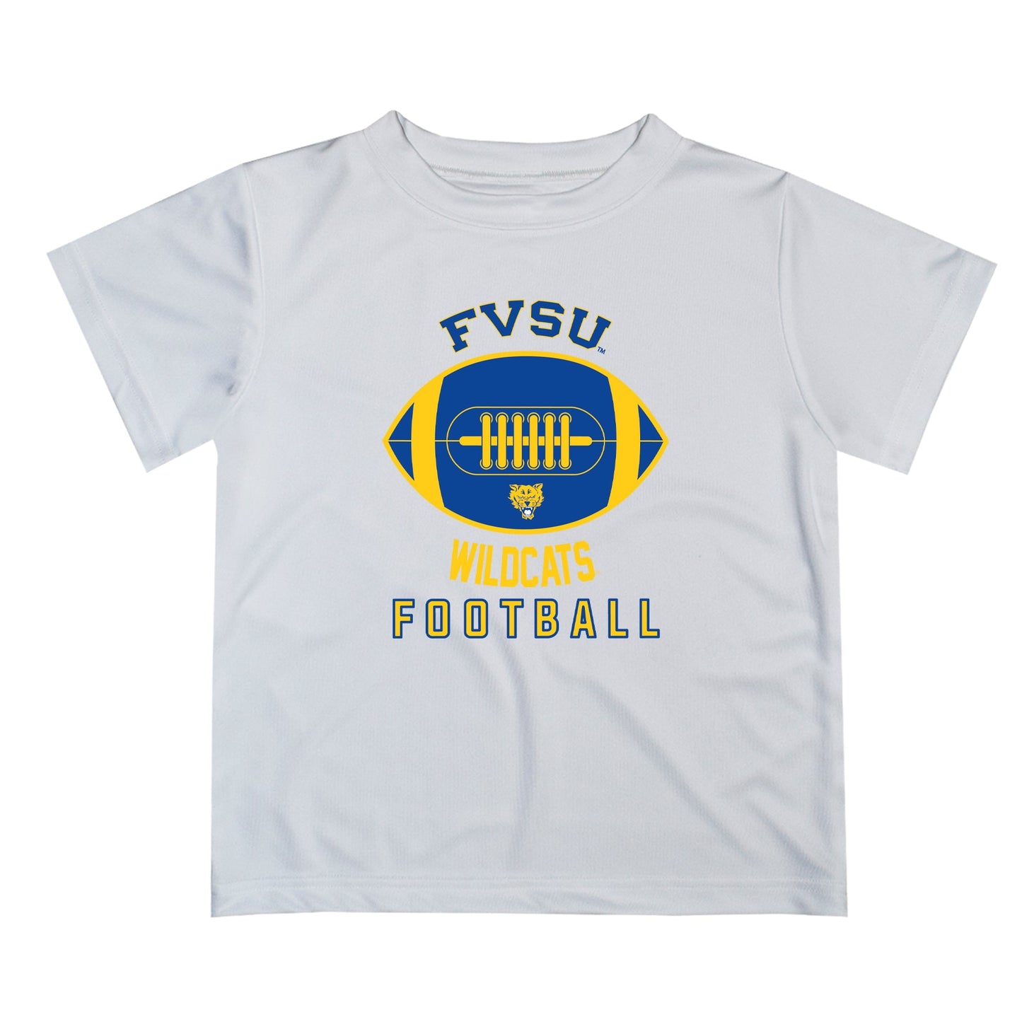 Fort Valley State Wildcats FVSU Vive La Fete Football V2 White Short Sleeve Tee Shirt