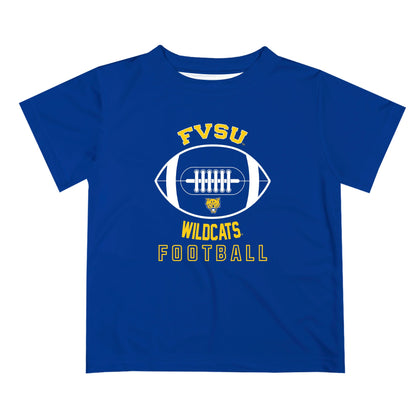 Fort Valley State Wildcats FVSU Vive La Fete Football V2 Blue Short Sleeve Tee Shirt
