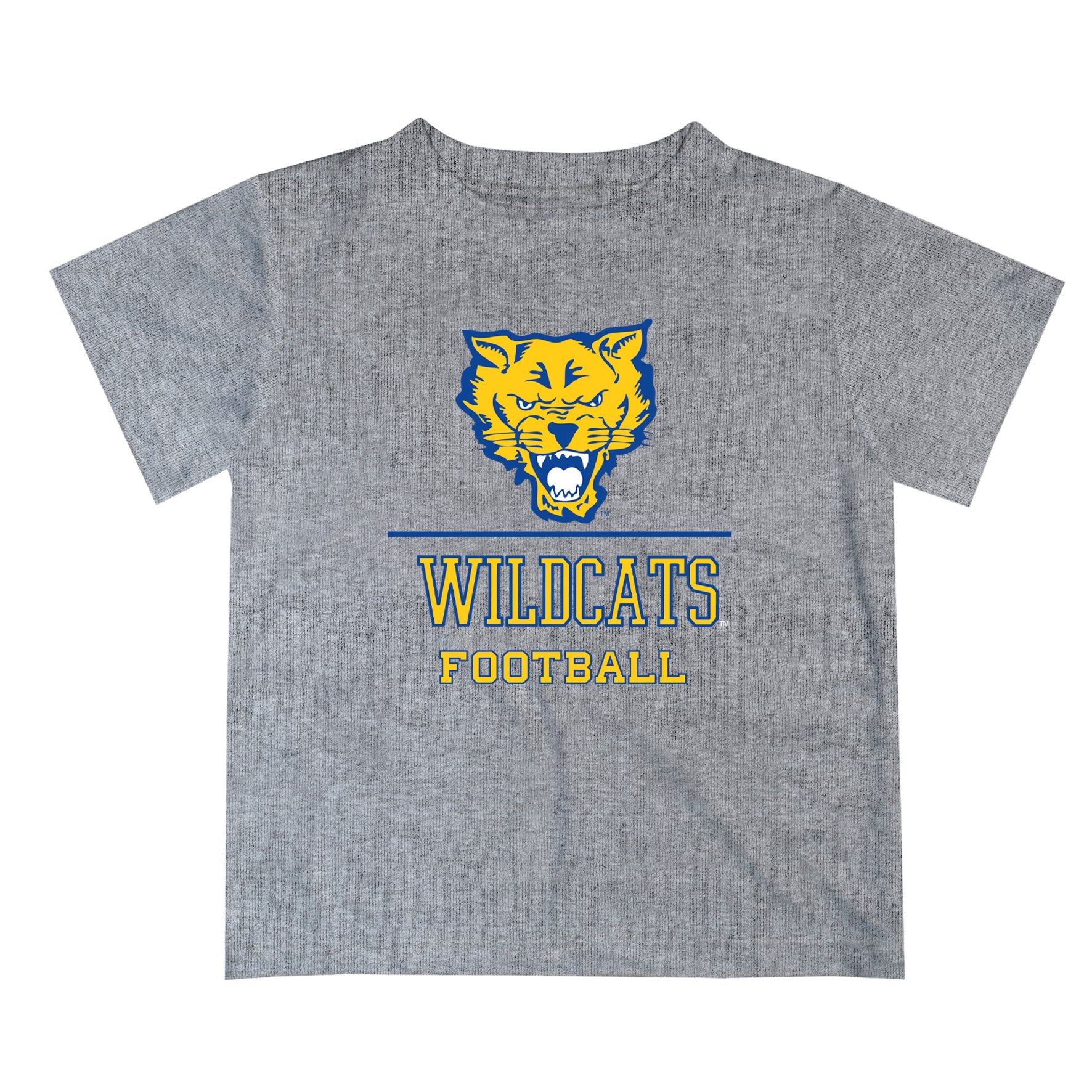 Fort Valley State Wildcats FVSU Vive La Fete Football V1 Gray Short Sleeve Tee Shirt