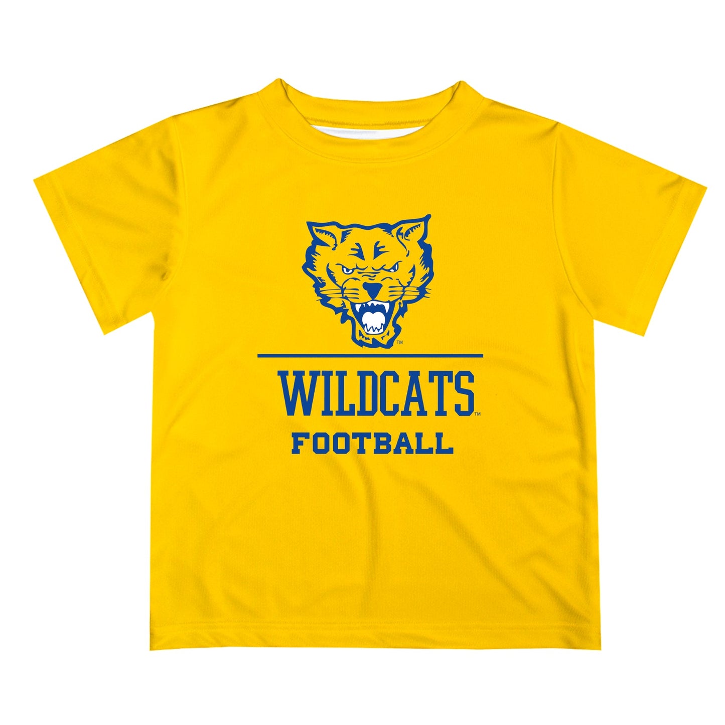 Fort Valley State Wildcats FVSU Vive La Fete Football V1 Gold Short Sleeve Tee Shirt